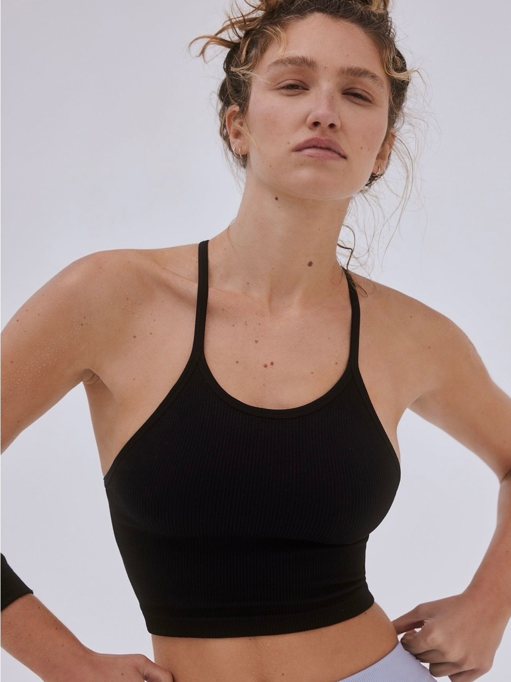 Free People Movement Size M/L Happiness Runs Cropped Tank in Black GUC